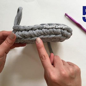 Recycled (t-shirt) yarn basket container-106