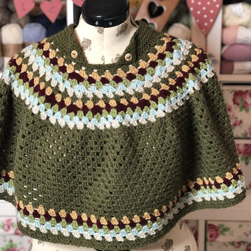 Granny Stitch Capelet Poncho