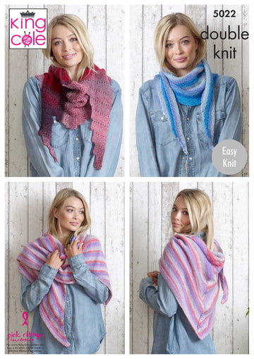 Scarves in King Cole Sprite DK - 5022 - Downloadable PDF