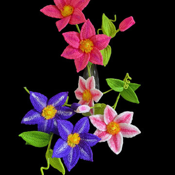 Crochet Clematis flowers
