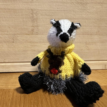 Badger Wearing Rudolph Christmas Jumper - Chocolate Orange Cover/Stuffed Ornament