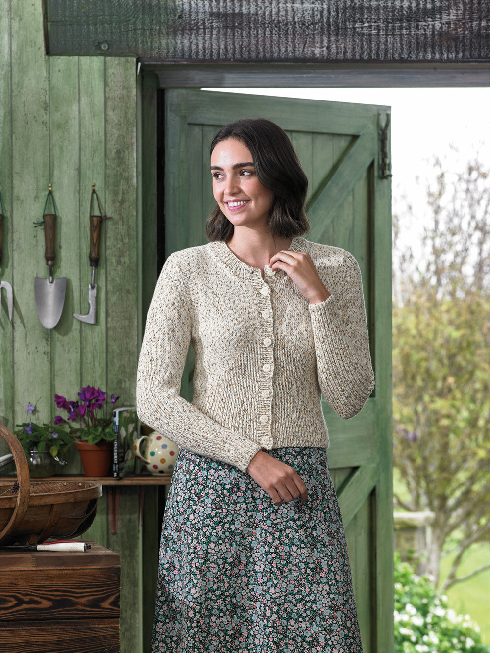 Ladies Cardigan in James C. Brett Dotti DK - JB725
