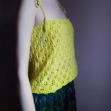 Tie Strap Openwork Top