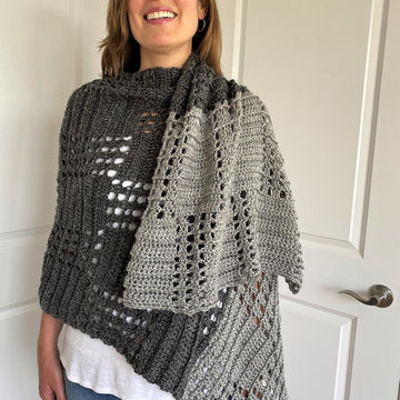 Checkerboard Wrap Shawl: Easy Crochet Shawl Pattern