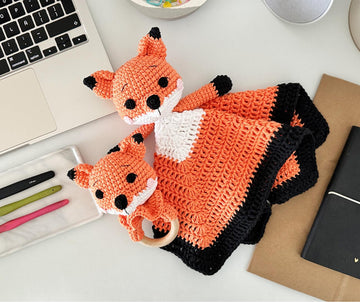 Fox Baby Lovey Blanket & Rattle Crochet Pattern PDF – Cute Stuffed Toy Tutorial