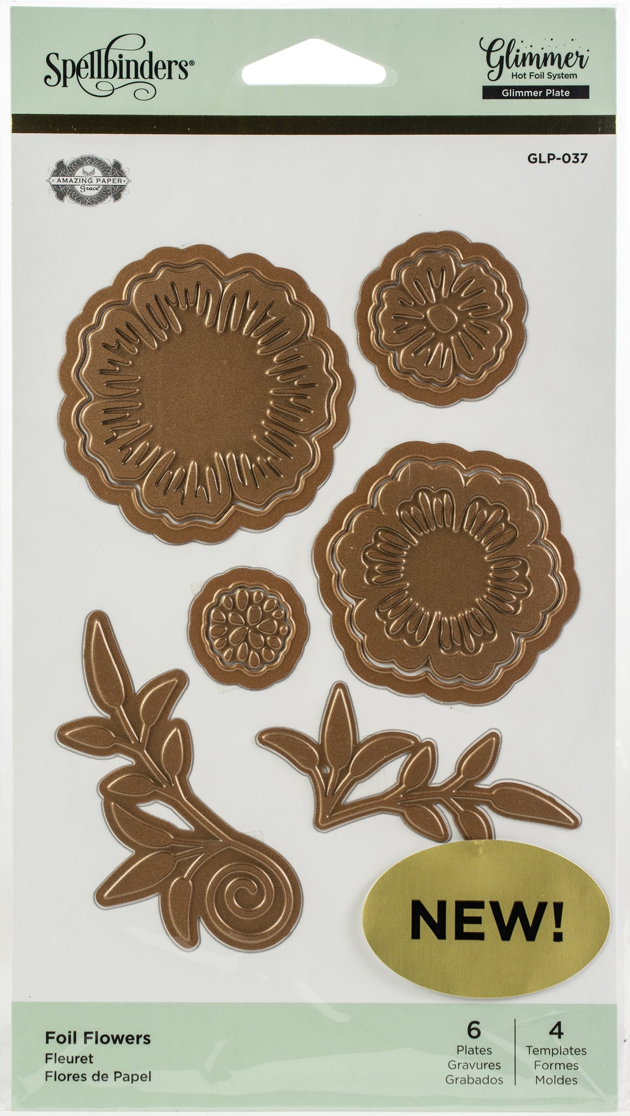 Spellbinders Glimmer Hot Foil Plate - Foil Flowers