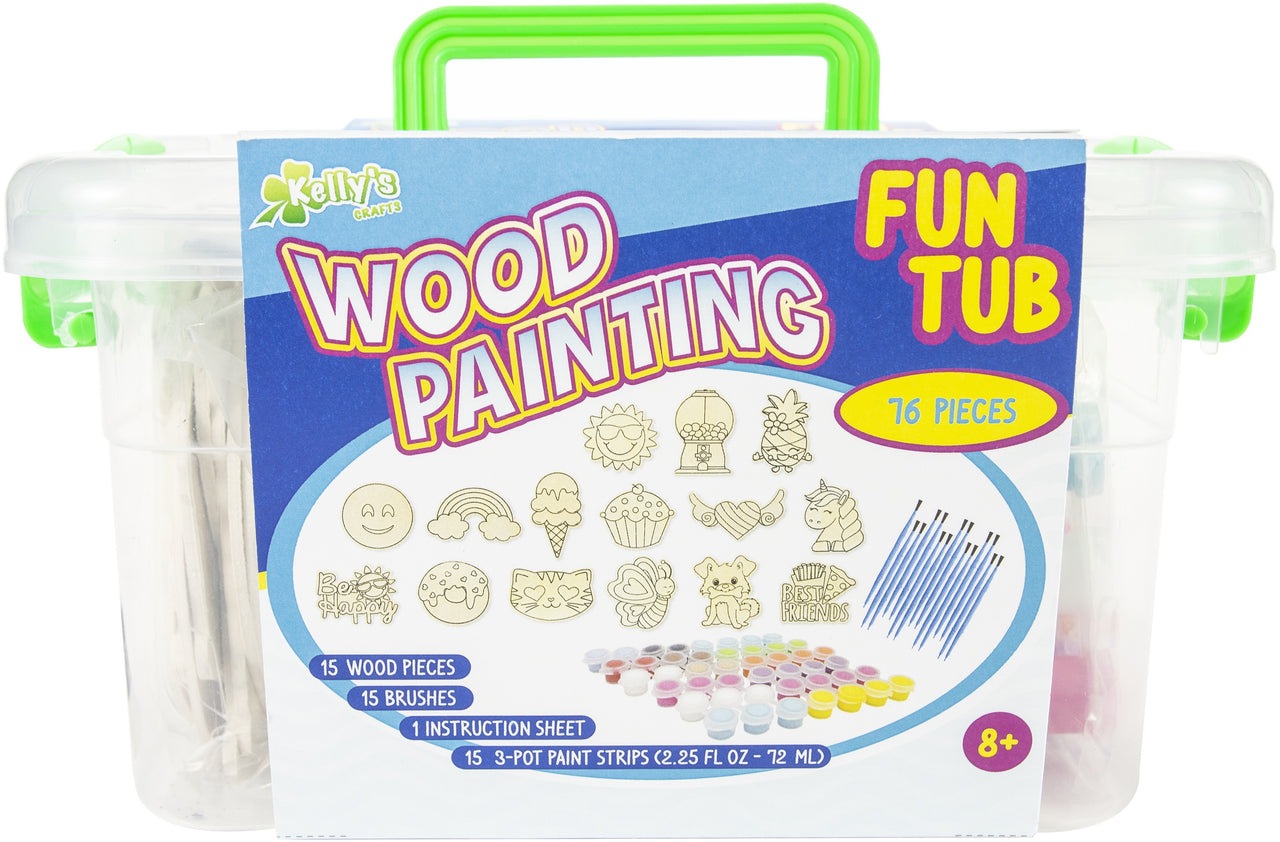 New Image Group Kelly's Crafts Wood Painting Fun Tub - Happy Days