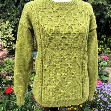 Sweater with Medallion Effect Panel