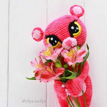 2in1: Pink Panther + Cat Lucienne + Eyes crochet pattern (PDF + 8 videos)