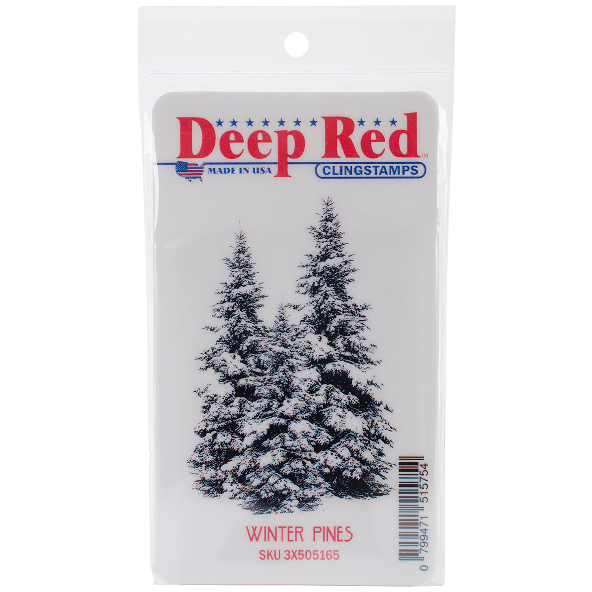 Deep Red Stamps Deep Red Cling Stamp 2"X3.1" - Winter Pines