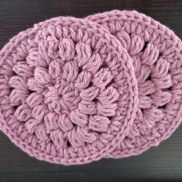 Pink Cotton Crochet Face Scrubbies