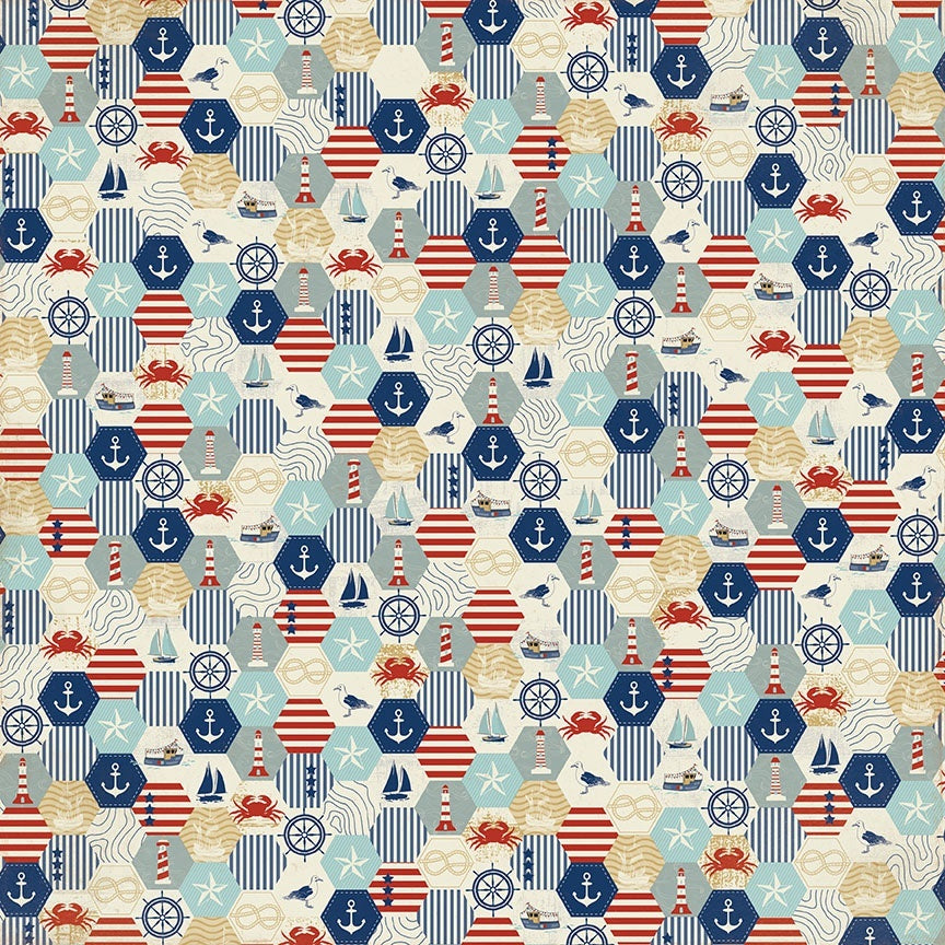 Authentique Paper Voyage Double-Sided Cardstock 12"X12" 18/Pkg - #2 Nautical Icons