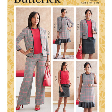 Butterick Misses' Jacket, Dress, Top, Sash, Skirt & Pants B6795 - Sewing Pattern