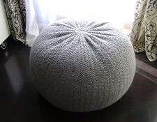 DIY Tutorial XXL Large Knitted Pouf Poof, Ottoman, Footstool, Home Decor, Pillow, Bean Bag, Floor cushion