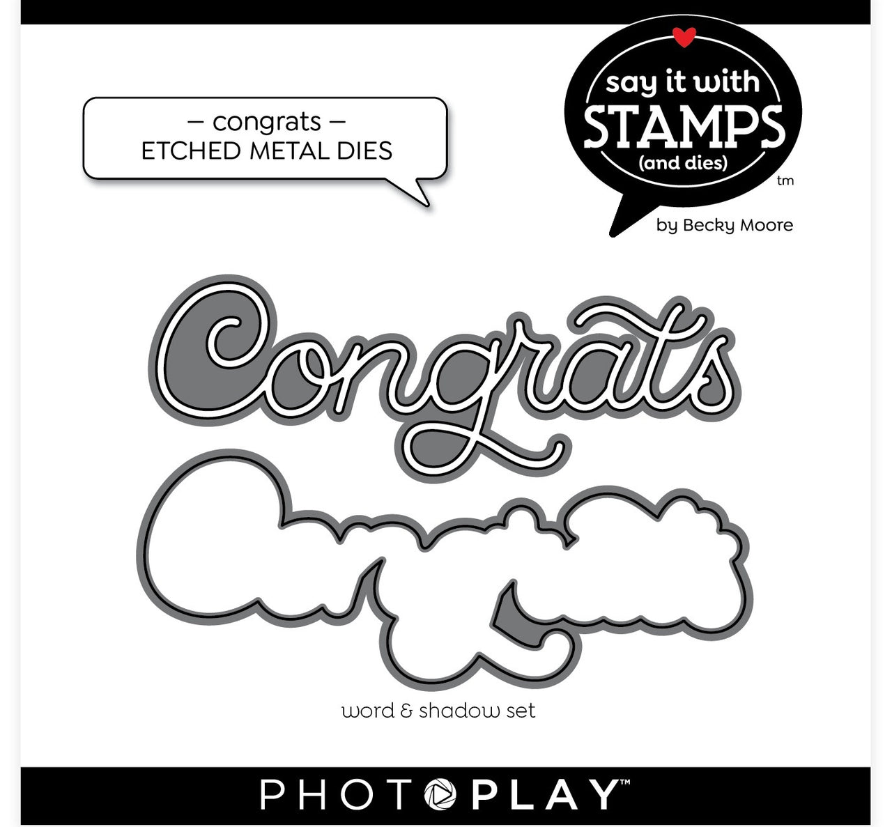 Photoplay Paper PhotoPlay Say It With Stamps Die Set - Congrats