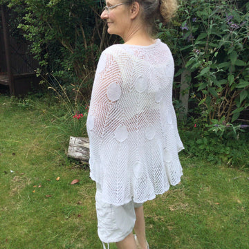Peacock tail lace shawl