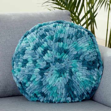 Round Pillow in Bernat Alize Blanket-EZ - Downloadable PDF