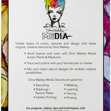 Ranger Dina Wakley Media Stencils 9"X6" - Circles For Painting