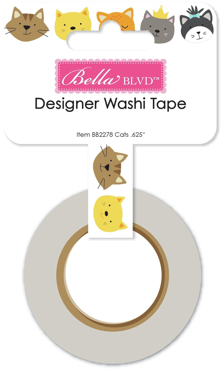 Doodlebug Chloe Washi Tape .625"X30' - Cats