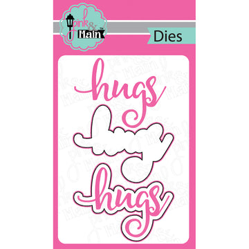 Pink & Main Dies - Hugs, 2/Pkg