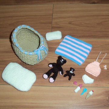 Baby Animals With Crib And Accessories
