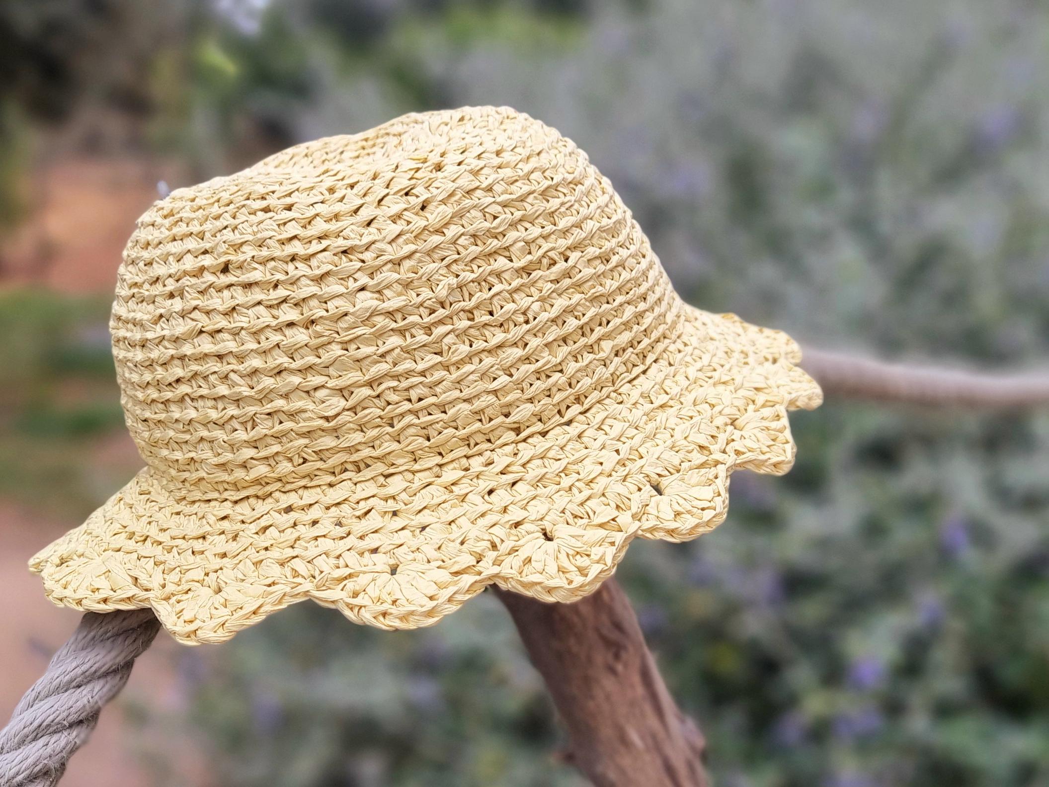 Raffia summer panama hat for adults and kids crochet pattern H1