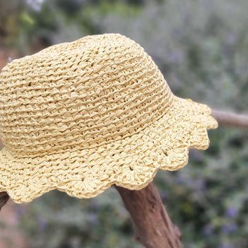 Raffia summer panama hat for adults and kids crochet pattern H1