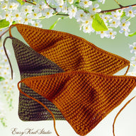 Quick Knit Kerchief Pattern – Knitted Headscarf Bandana PDF Gift Idea