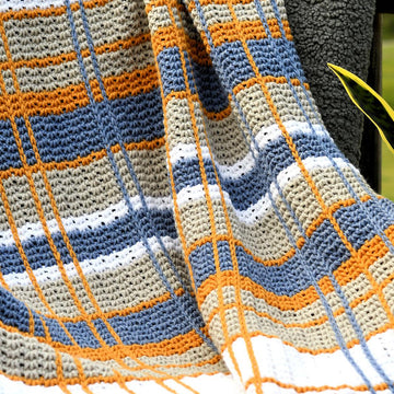 Plaid Tunisian Crochet Afghan