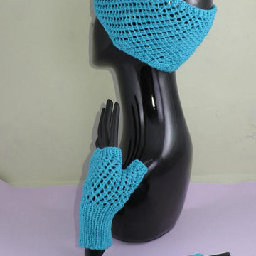 Easy Lace Fingerless Gloves and Headband Set