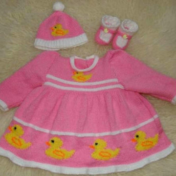 Reborn / Baby Duck Dress,Hat & Booties
