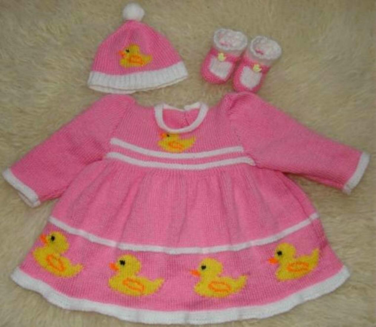 Reborn / Baby Duck Dress,Hat & Booties