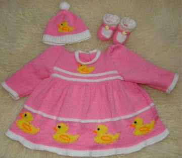 Reborn / Baby Duck Dress,Hat & Booties