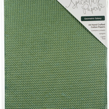 Tonic Studios Craft Perfect Handcrafted Embossed Cotton Papers A4 5/Pkg - Geometric Galaxy