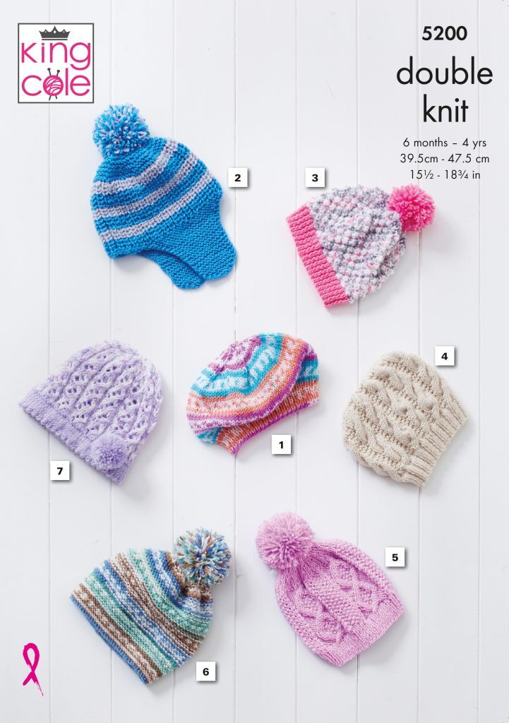 Hat in King Cole Cherished DK - 5200 - Leaflet