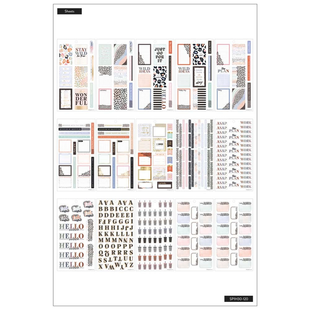 The Happy Planner Colorful Leopard 30 Sheet Sticker Pad