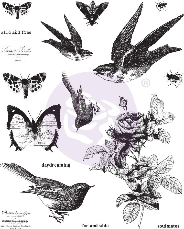 Prima Marketing Finnabair Cling Stamps 6"X7.5" - Wild & Free