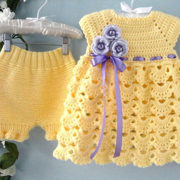 PATTERN Crochet Baby Dress Knitting Baby Bloomers
