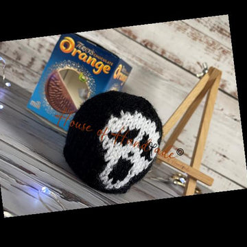 Ghost Mask Chocolate Orange Cover Knitting Pattern