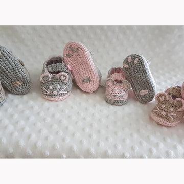Mouse Crochet Baby Booties