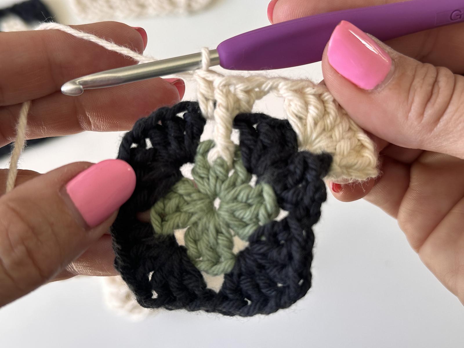 Ebony and Ivory Granny Square