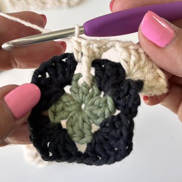 Ebony and Ivory Granny Square