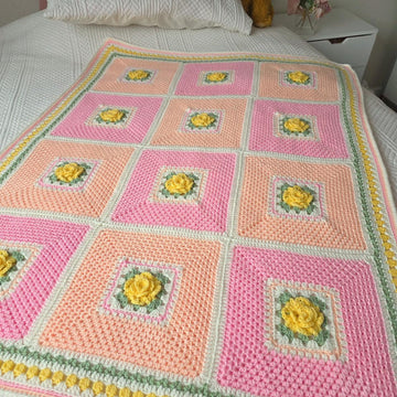 Buttercup Rose Garden Blanket