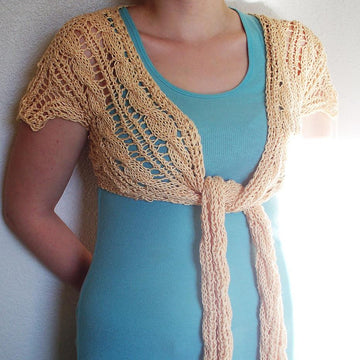 Tie Front Cabled Bolero