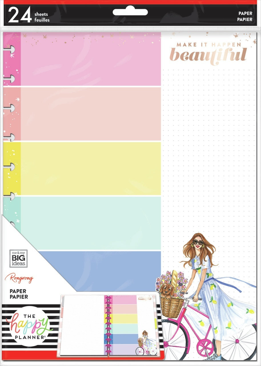 Happy Planner Big Fill Paper 24/Pkg - Enjoy The Ride W/Foil X Rongrong