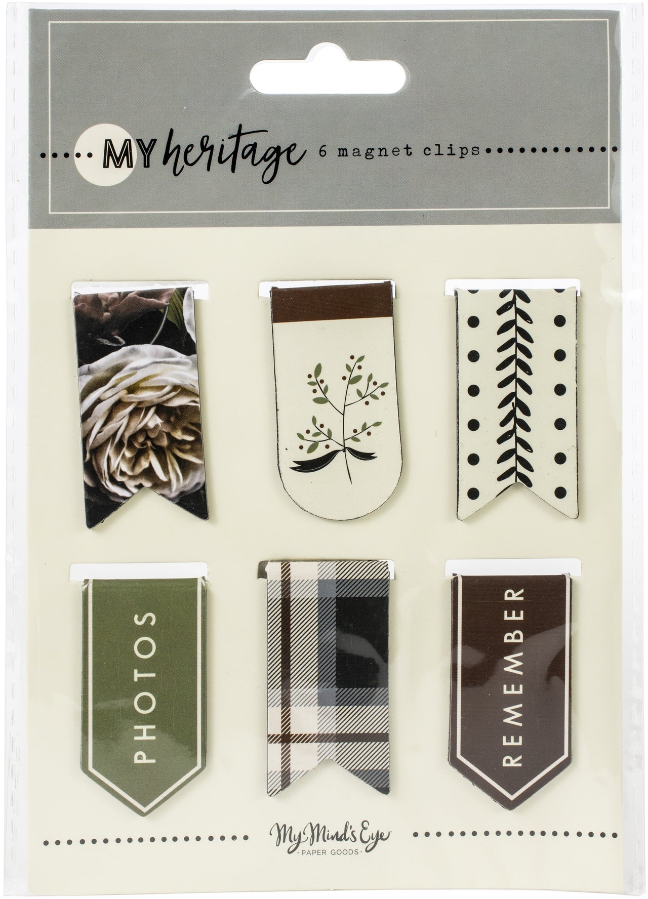 My Minds Eye My Heritage Magnetic Clips 6/Pkg - 604299