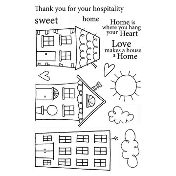Jane's Doodles Clear Stamps 4"X6" - Home Sweet Home