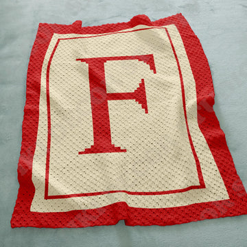 F Letter Blanket Corner-to-Corner (C2C) Crochet Pattern