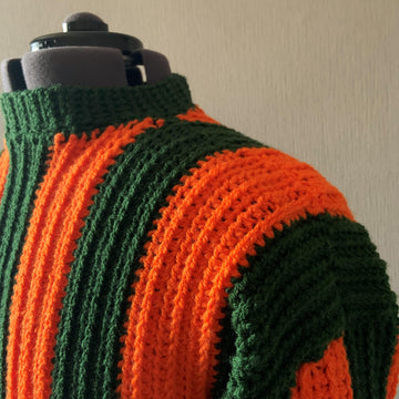 Vertical Stripe Aran Sweater
