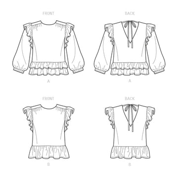 New Look Misses' Tops N6732 - Paper Pattern, Size 6-8-10-12-14-16-18